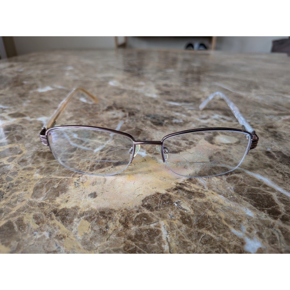 Gloria Vanderbilt Eyeglasses Zyloware 097 M42 Half Rim Frames Only 54-17-135